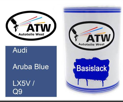 Audi, Aruba Blue, LX5V / Q9: 500ml Lackdose, von ATW Autoteile West.